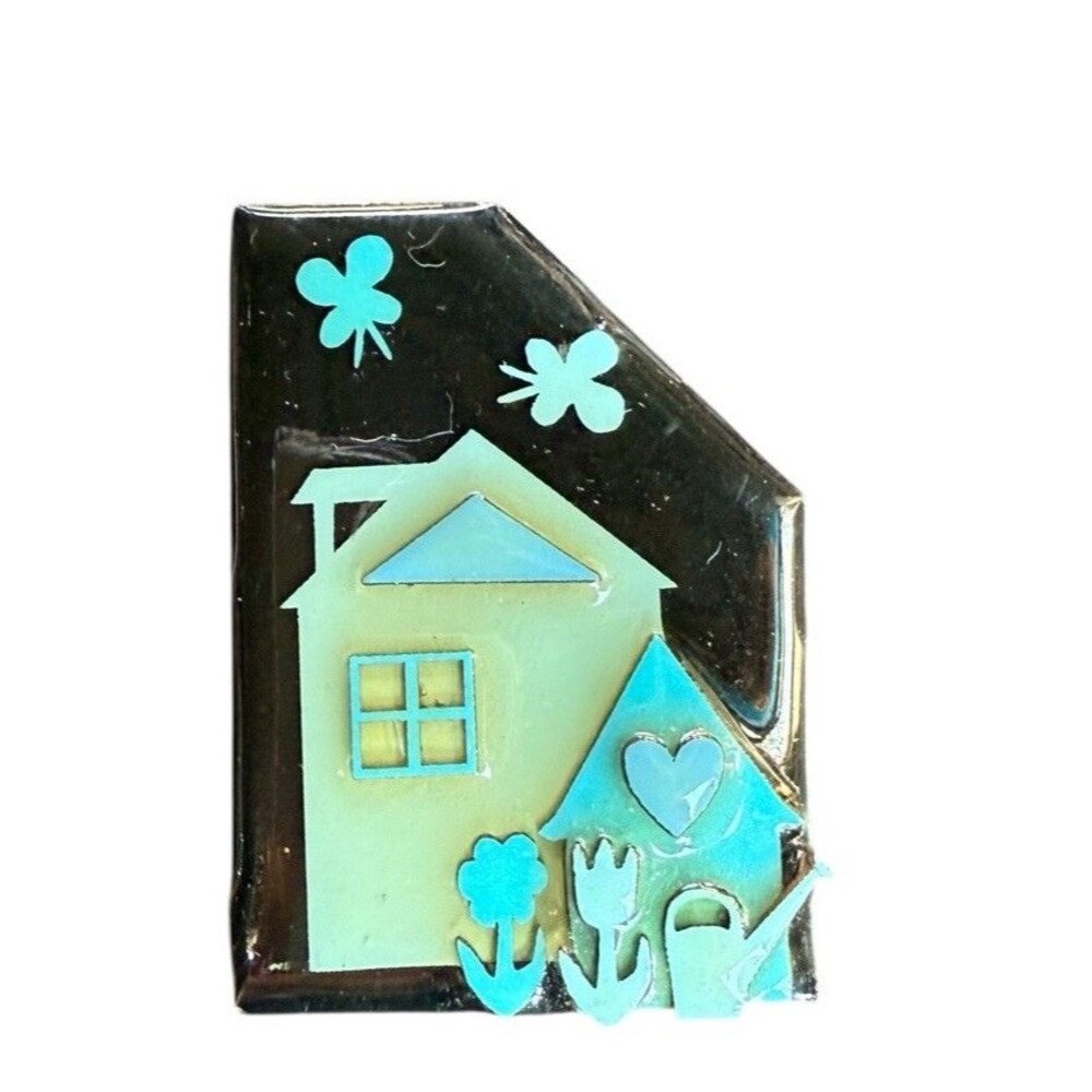 Vtg House Pins By Lucinda‎ Blue Heart Farmhouse Butterflies Gardening Tools